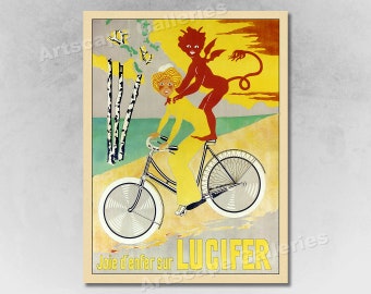 Lucifer Bicycles 1908 Vintage Style Racing Bicycle Poster