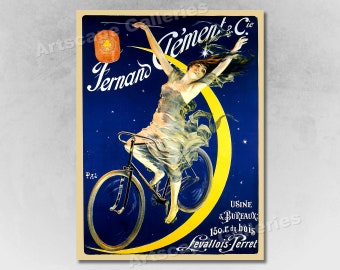 Fernand Clement 1897 Art Nouveau Vintage Bicycle Poster