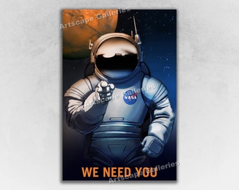 We Need You on Mars Retro Style Mars Exploration Space Travel Poster