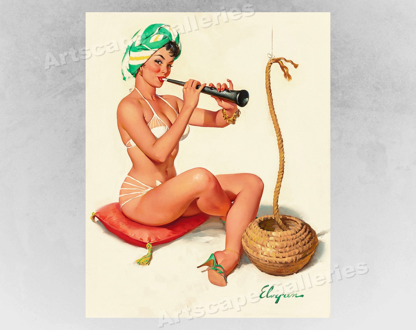 16x20 /"Beat That/" Cowgirl Western Vintage Style Elvgren Pin-Up Girl Poster