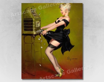 Elvgren "Jackpot" Vegas Vintage Style Sexy Blonde PinUp Girl Poster