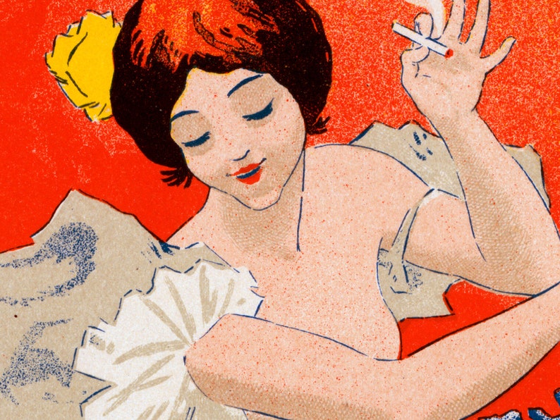 1889 JOB - Cigarette Rolling Papers - French Art Nouveau Art Print Poster immagine 2