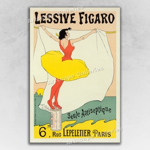 1897 Lessive Figaro - Tightrope Walker - French Art Nouveau Art Print Poster