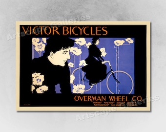 Victor Bicycles - Overman Wheel Co 1896 Vintage Style Advertising Poster