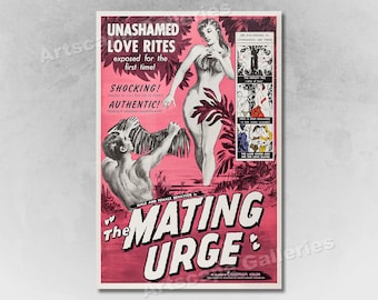 1950s Movie Poster &quot;The Mating Urge&quot; Adult Vintage Style Movie