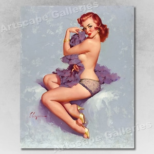 Elvgren &quot;Roxanne&quot; 1960 Vintage Style Pin-Up Girl Undressing Poster