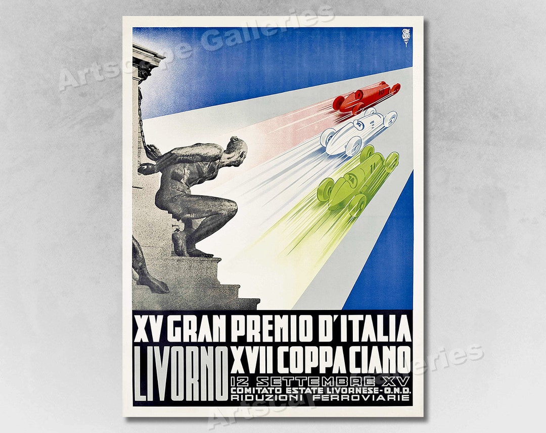 Italy Racing Posters 1937 Italian Grand Prix Road Race Vintage Style Auto Racing Poster - Etsy