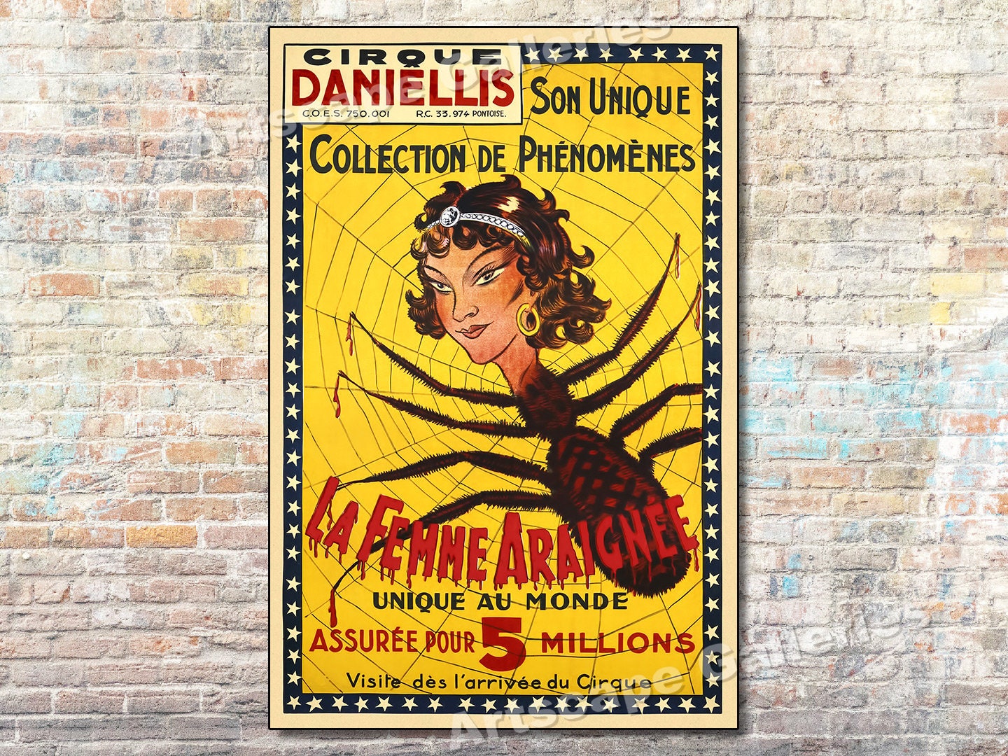 踊り子　Vintage poster Unusual 1920s Vintage Circus Poster - La Femme Araignee
