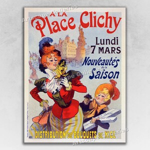 1896 A La Place Clichy - Flower Bouquets - Paris French Art Nouveau Art Print Poster