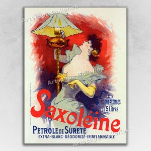 1899 Saxoleine - Oil Lamp - French Art Nouveau Art Print Poster