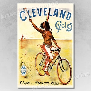 Cleveland Cycles 1897 Indian Vintage PAL Bicicleta Publicidad Póster