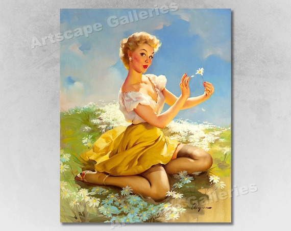 1950s Elvgren Sexy Pin-up Flower Girl Poster 