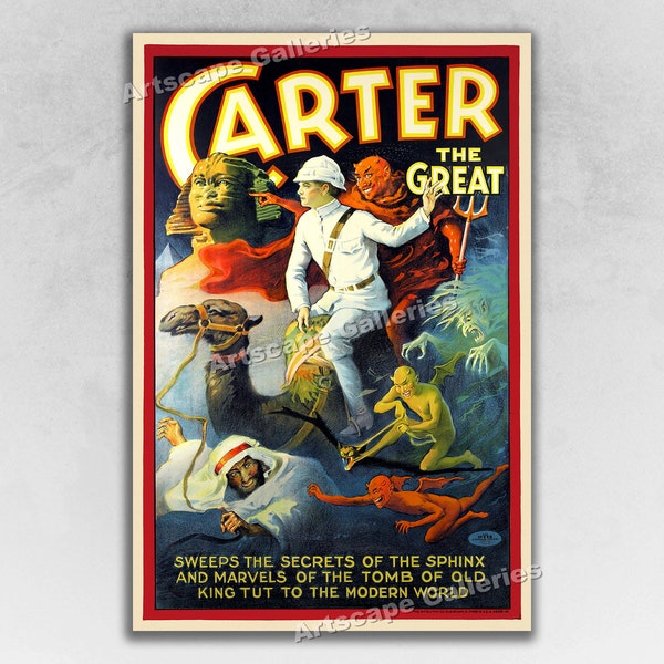1926 Carter the Great - Secrets of the Sphinx - Vintage Magic Art Print Poster