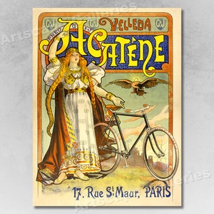 Acatene Bicycles 1890's Paris Advertising Poster