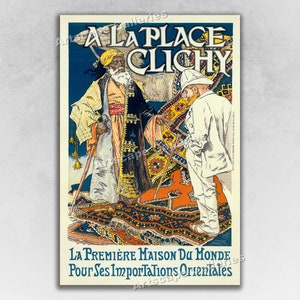 1896 A La Place Clichy - Oriental Rugs - French Art Nouveau Art Print Poster