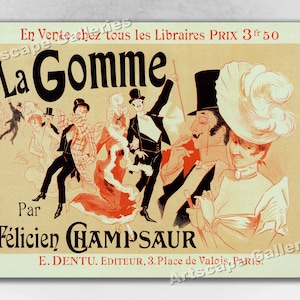 1896 La Gomme - Jules Cheret - French Art Nouveau Art Print Poster