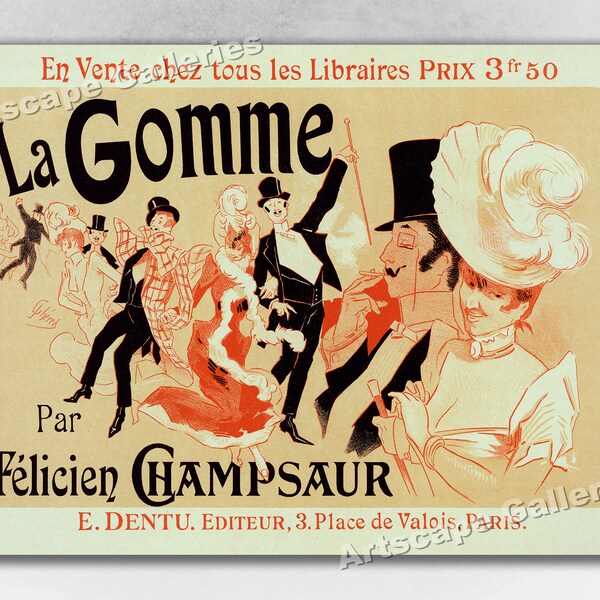 1896 La Gomme - Jules Cheret - French Art Nouveau Art Print Poster