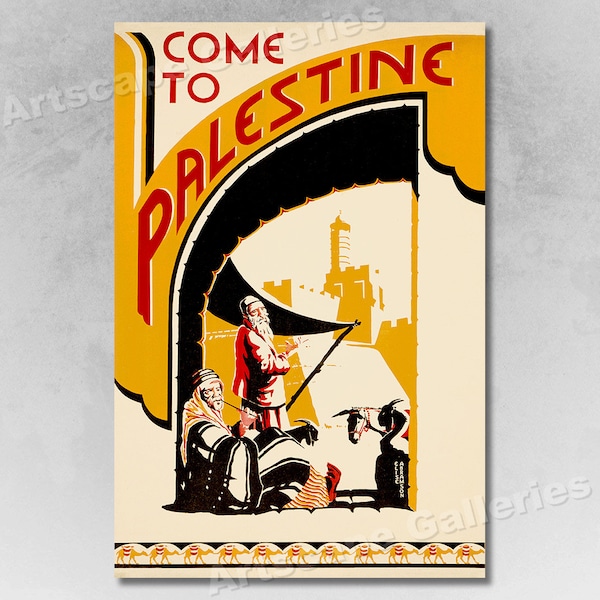 1930s Come To Palestine Vintage Style Middle East Travel Poster