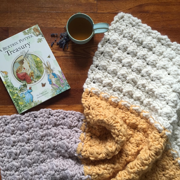 Pattern: Easy Chunky Crochet Blanket // Winter Jasmine Throw // Chunky Afghan // Wool Lapghan // Beginner / Adult Toddler Baby
