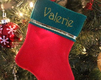 Personalized Mini Christmas Stocking, Custom Mini Stocking,