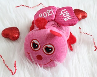 Personalized lady bugs,Valentines personalised plush animals,Pink lady bug,Red lady bug,Personalized Valentines Gifts,Valentines Gifts