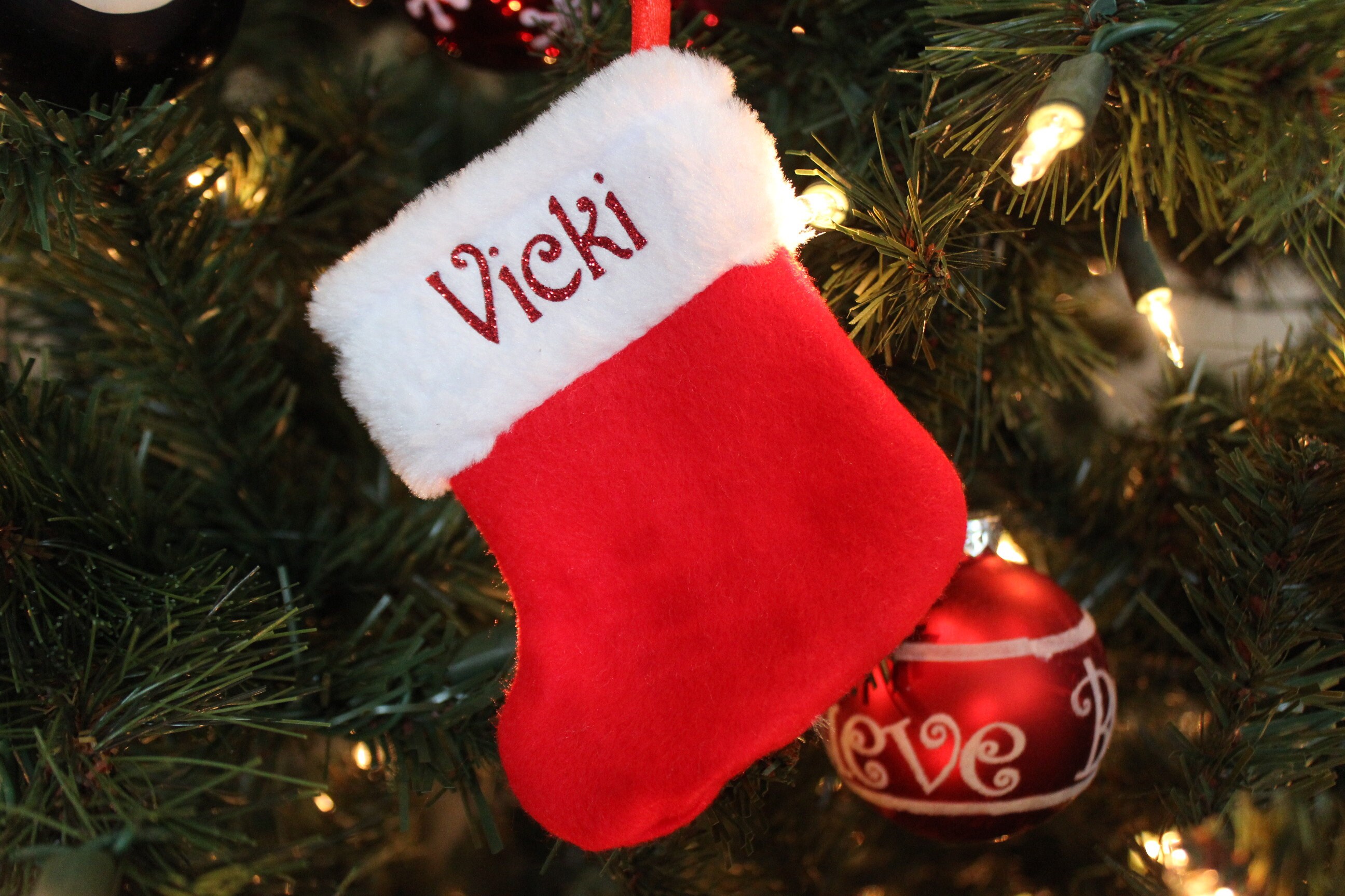 Personalized Mini Christmas Stockings,  Plush Traditional Mini Stocki…