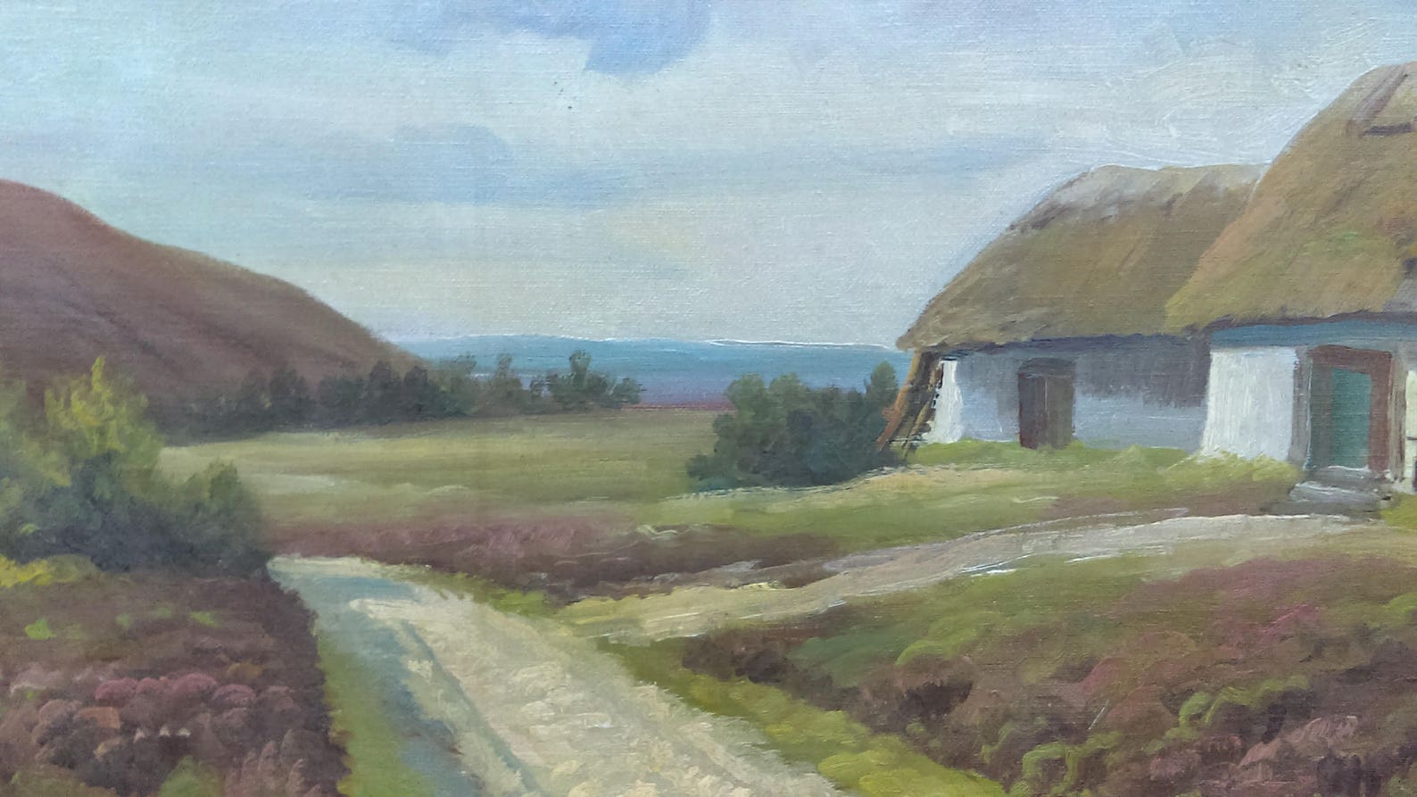 Antique Danish Landscape Oil Painting on Canvas Signed V Etsy