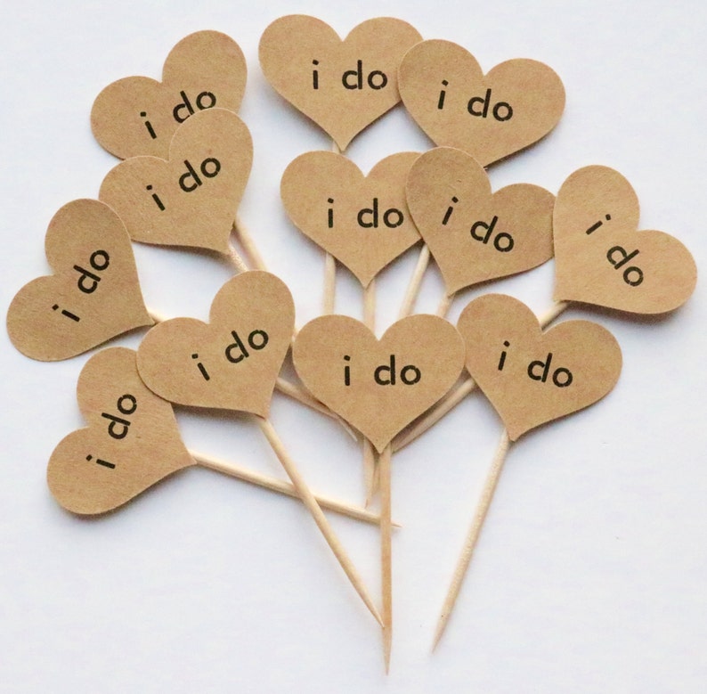 I Do Cupcake Toppers Rustic Cupcake Toppers I Do Cupcake Etsy
