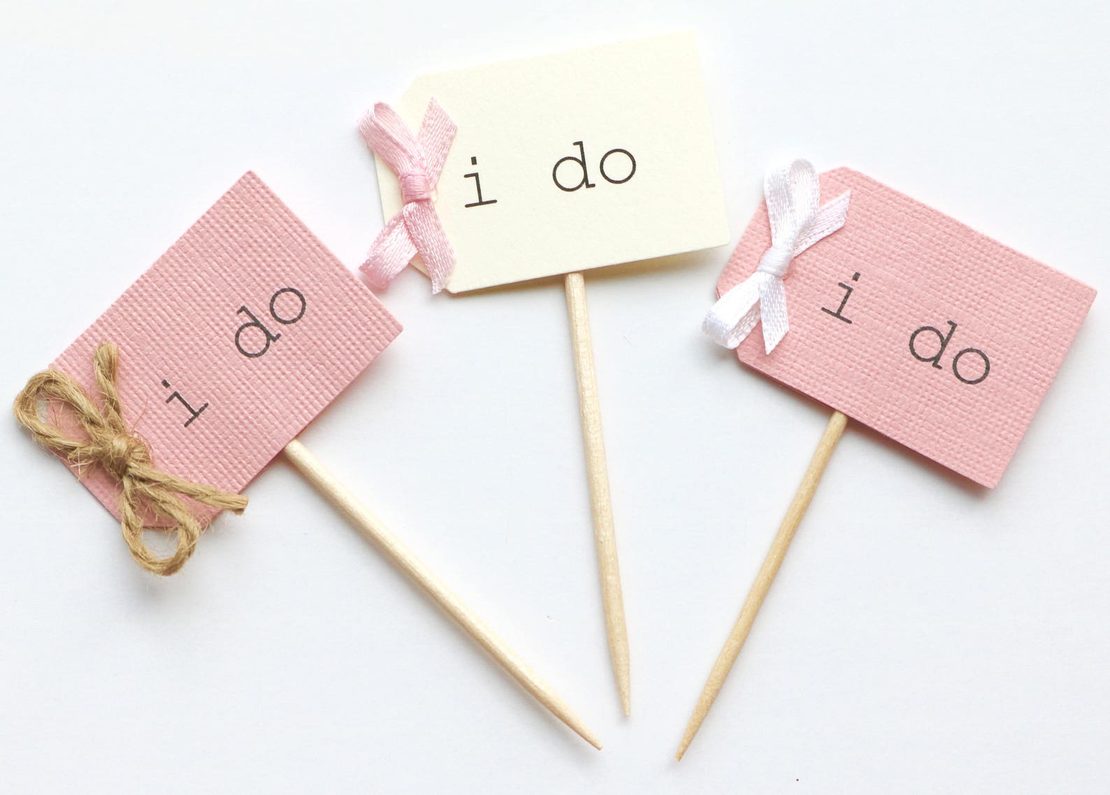 12 I Do Cupcake Toppers Beige With Blush Pink I Do Cupcake Etsy