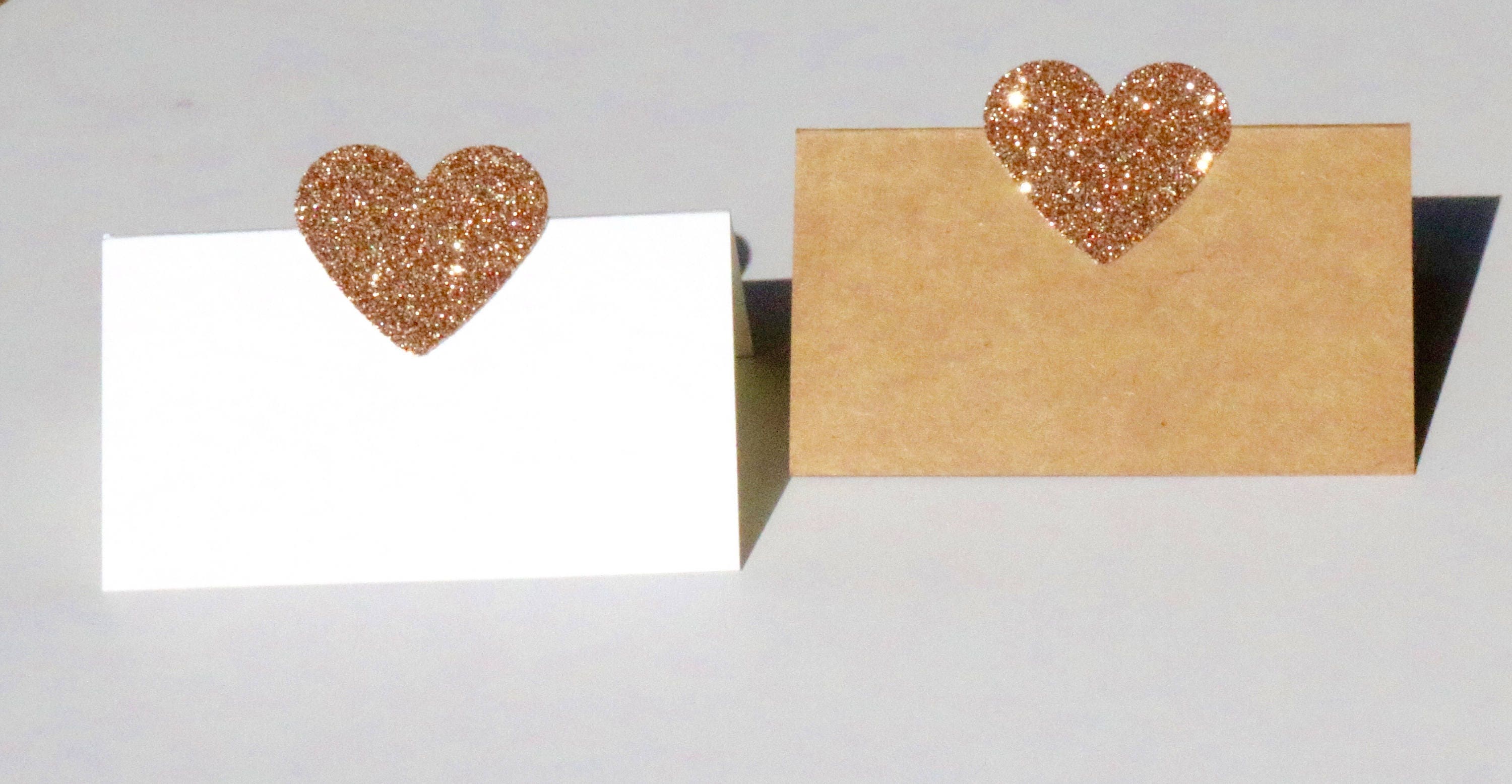 Segnaposto Matrimonio A Forma Di Cuore - 50 Pezzi In Carta Con Effetto Glitter Per Tavola - Foto 2