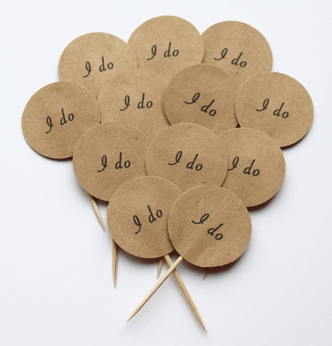 I Do Cupcake Toppers Rustic Wedding Cupcake Toppers I Do Etsy