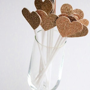 12 Rose gold heart stir sticks, Rose gold cocktail stirrers, rose gold coffee stirrers, rose gold heart straws, rose gold stir sticks, stirs