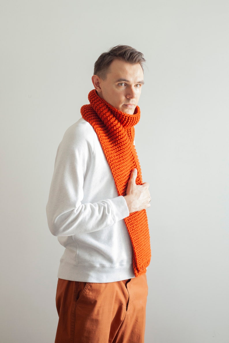 Knitting Patterns for Men Knit SCARF Pattern VIDEO Tutorial Etsy