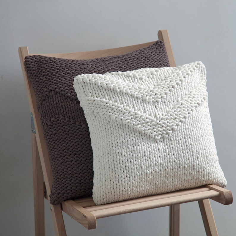 Knit Pillow Pattern Knitted Pillow Cover Tutorial Beginner Etsy