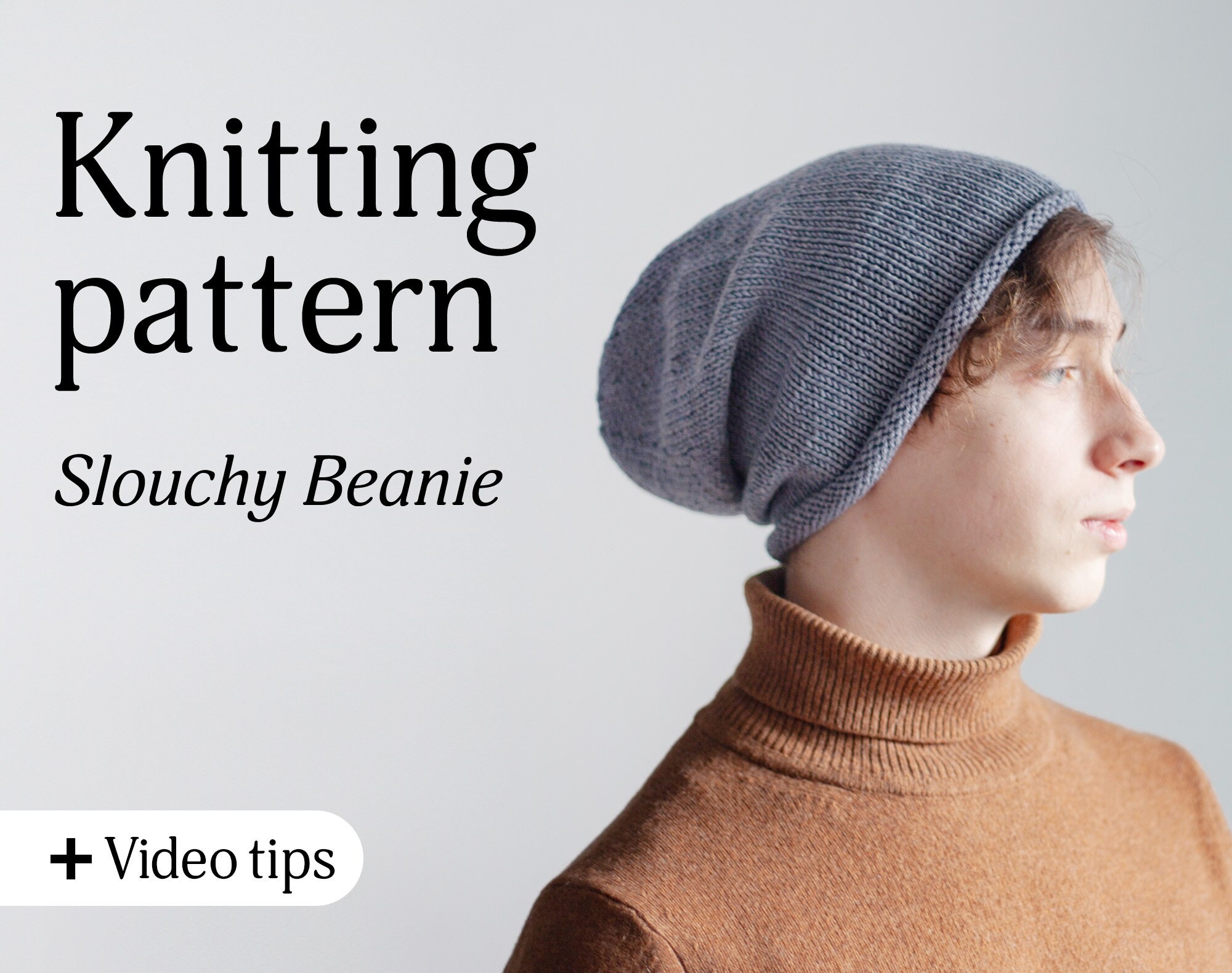 Slouchy Beanie KNITTING PATTERN for Men Mens Beanie Pattern Etsy