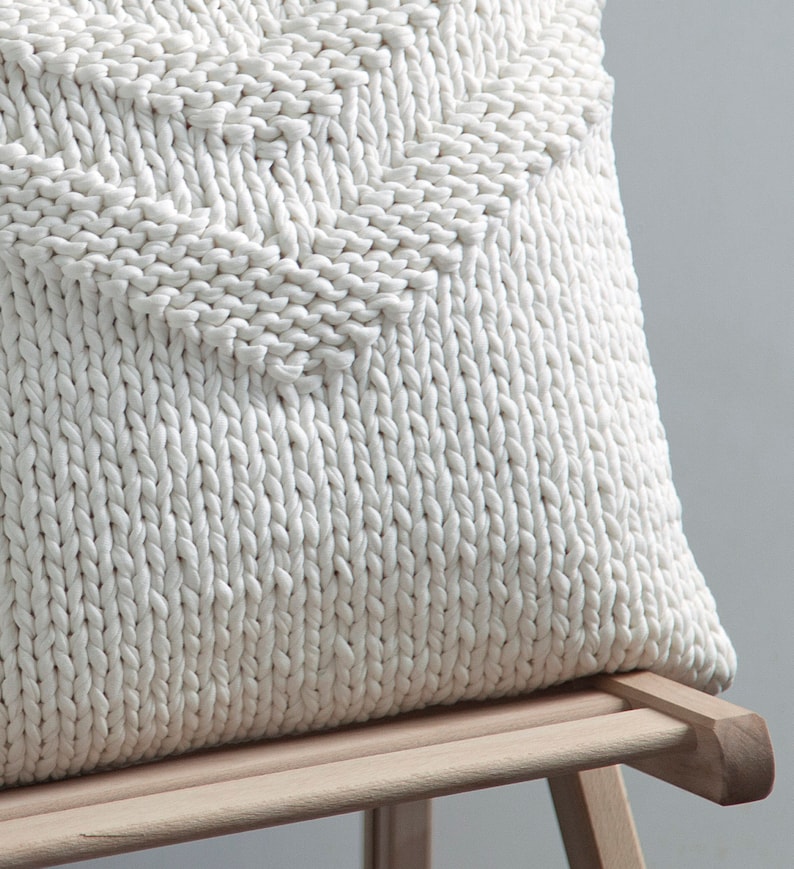 Knit Pillow Pattern Knitted Pillow Cover Tutorial Beginner Etsy
