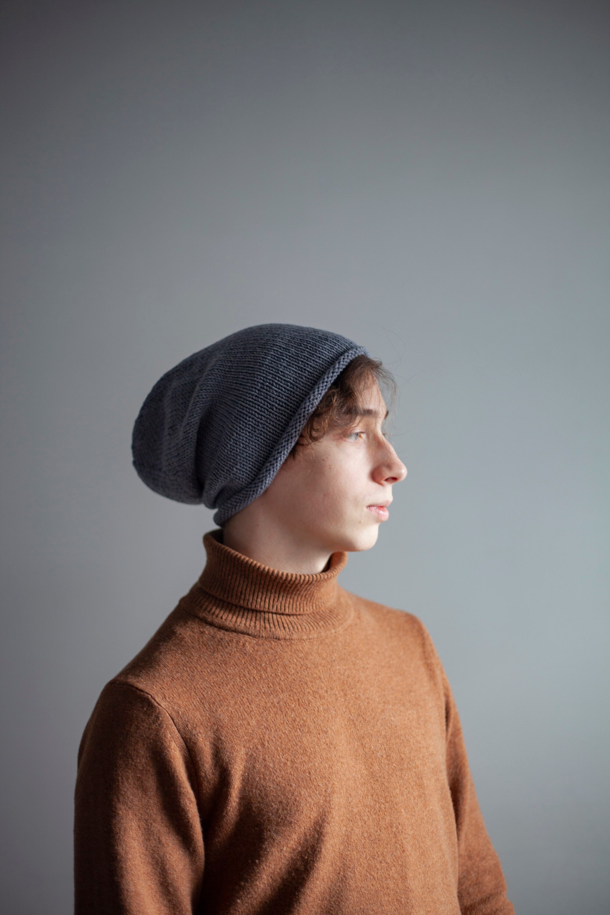 Slouchy Beanie KNITTING PATTERN for Men Mens Beanie Pattern Etsy