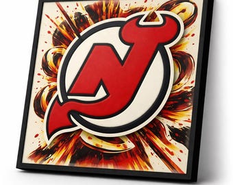 Impression 3D de joueur de hockey en couches | Décoration de salle de sport HueForge (avec ou sans cadre)