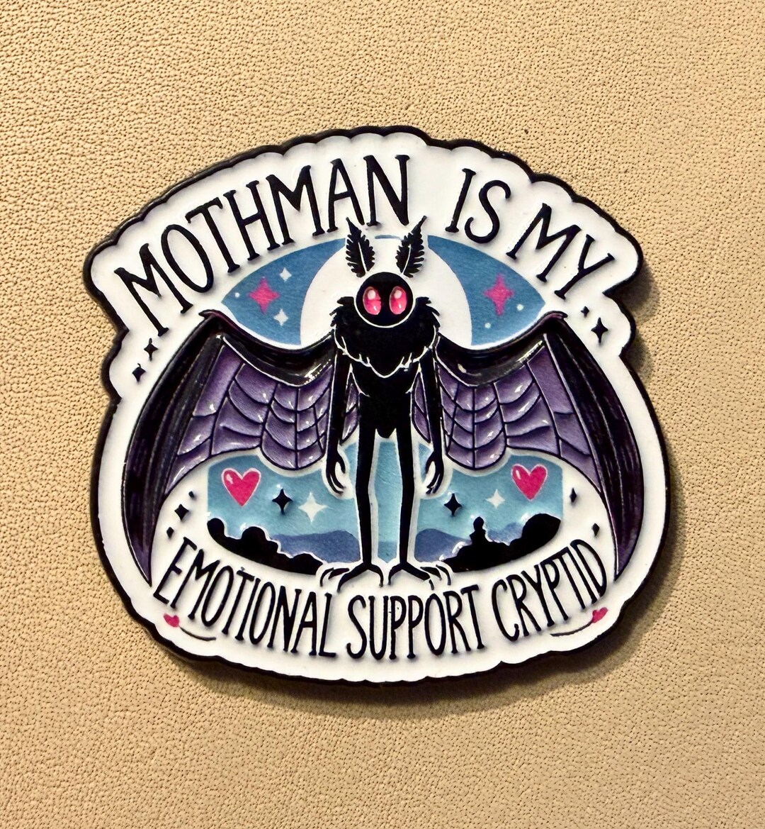 Mothman Emotional Support Cryptid Enamel Pin | Gothic Fantasy Creature ...
