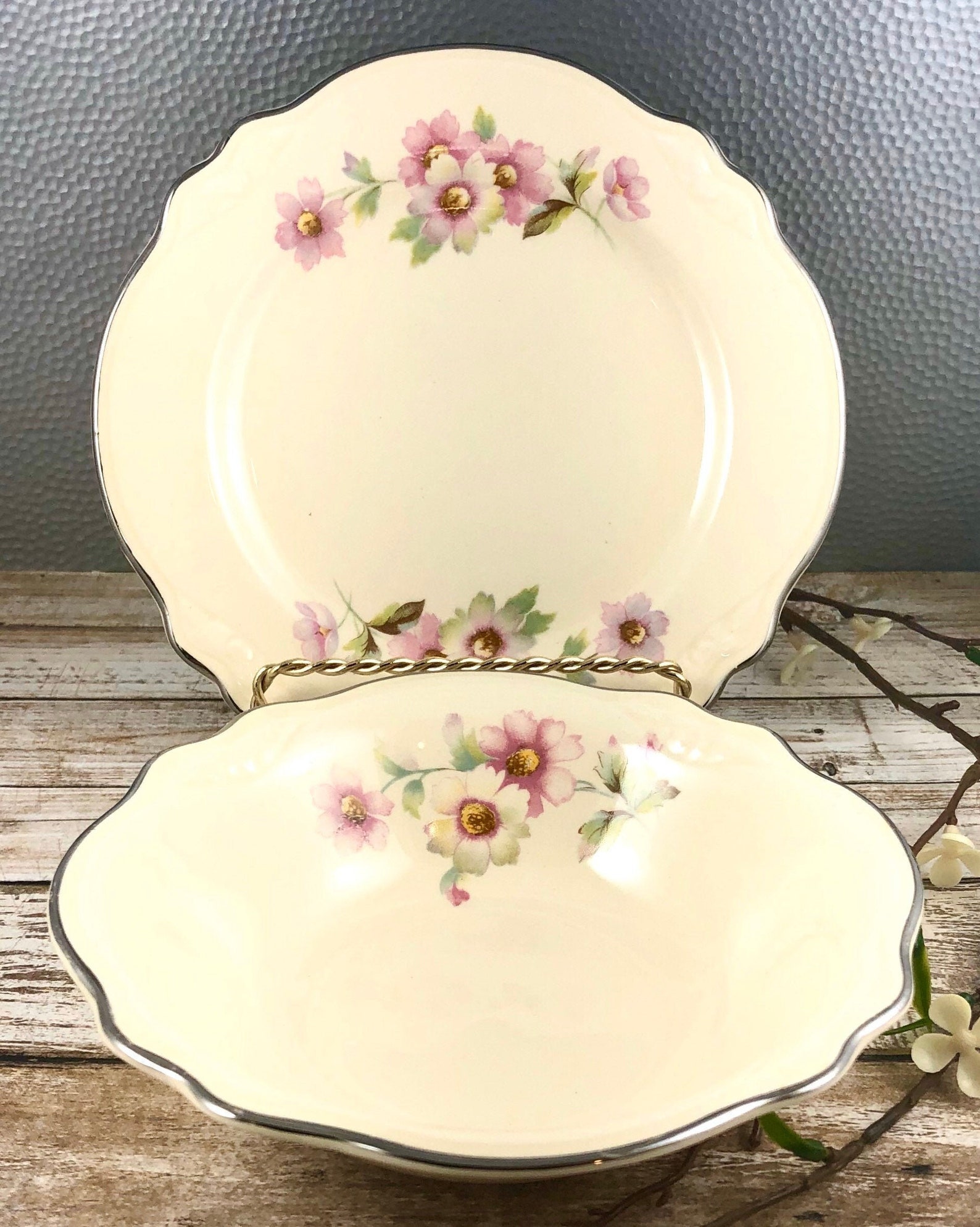 Homer Laughlin Virginia Rose Plate And/or Bowl Vintage Pink Etsy