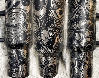 Gearhead SVG Laser File for 40oz Tumblers