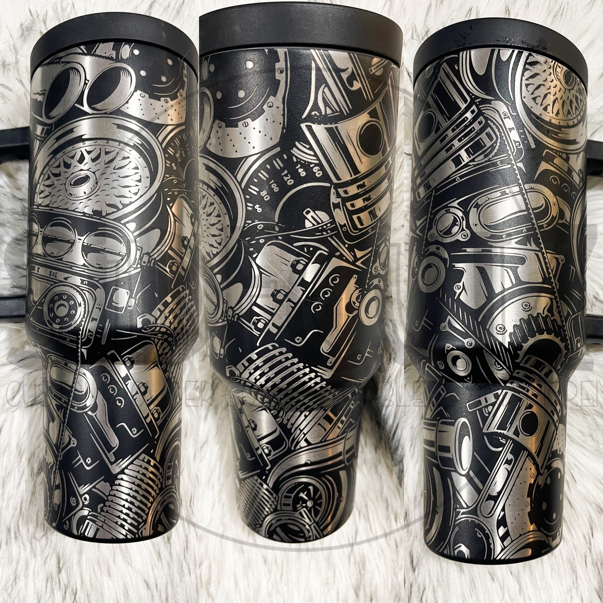 Gearhead SVG Laserdatei für 40oz Tumbler