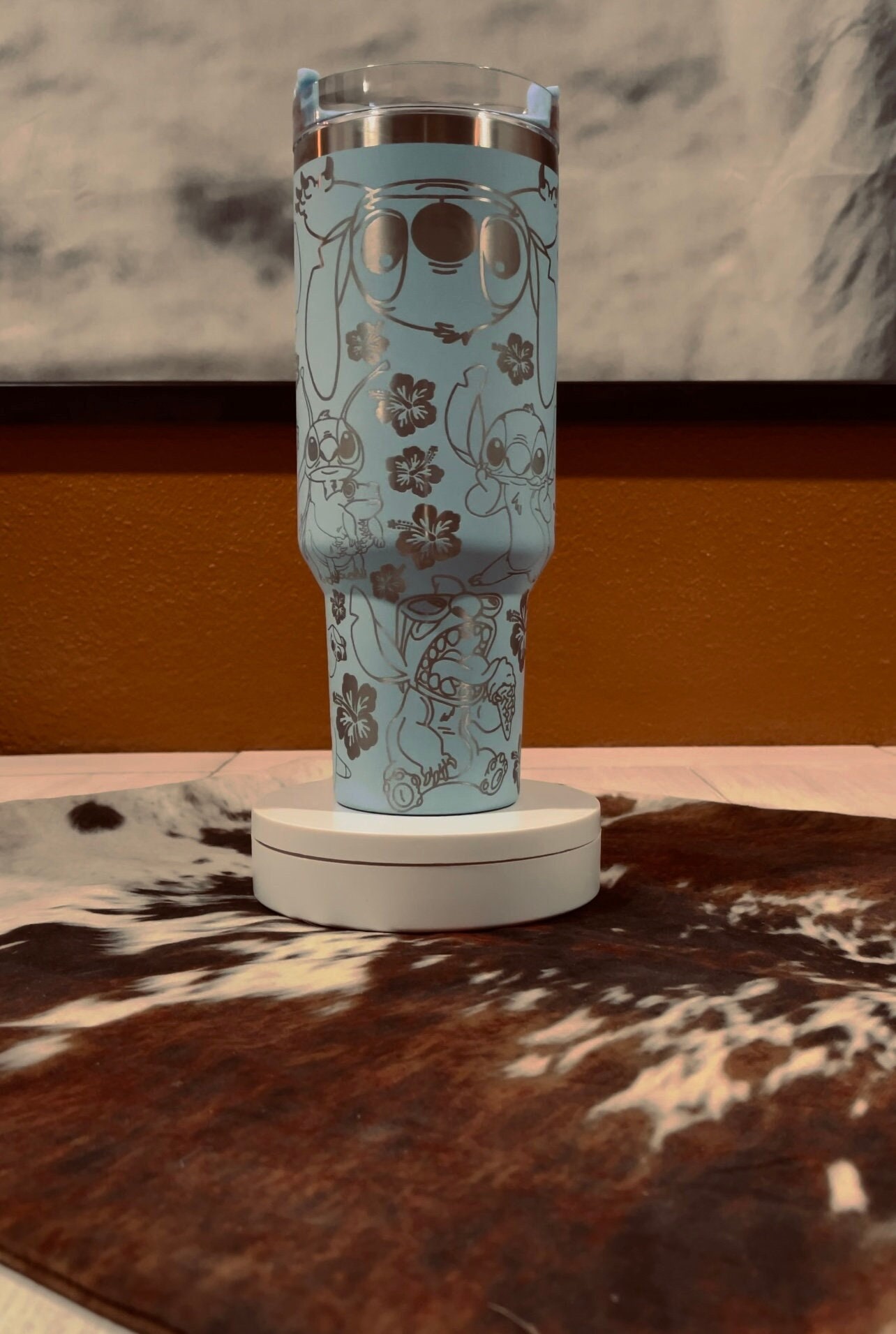 Blue Alien PNG Tumbler Wrap - Laser