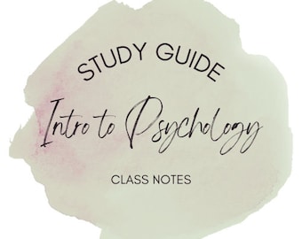 Intro to Psychology Student Notes | 43 Pages | 2-Column Format | Psychology Study Guide