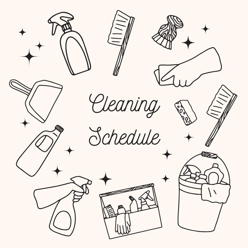 Cleanliness Cursive Custom Cleaning Routine | Personalized House Cleaning Schedule | Home ...