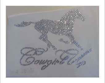 Rhinestone Horse Cowgirl Up Transfer       *HORSE BLING*