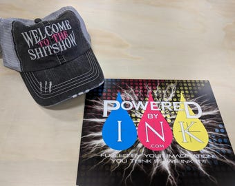 Shit Show ** Welcome to the Shitshow Embroidered hat ** Distressed  ** Ladies Party Hat ** Bachelorette * Bridesmaids * Wedding