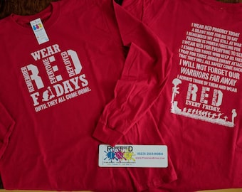 R.E.D. shirt Fridays - Wear RED - Support our Soldiers - Deployed Military - Long Sleeves -