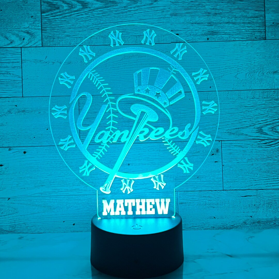 New York Baseball Team LED Night Light Acrylic LED Night Light Bedroom New York Baseball Team LED Night Light Acrylic LED Night Light Bedroom