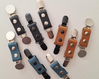 Leather Sweater Clip, Cardigan Fastener With Metal Variations, Accessory